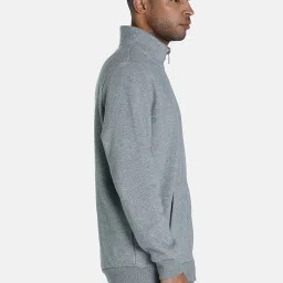 Puma Essentials Grey Cotton Regular Fit Jacket image 4