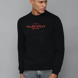 Allen Solly Black Cotton Regular Fit Sweatshirts image 1