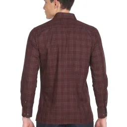 Arrow Brown Cotton Regular Fit Checks Shirts image 2