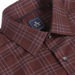 Arrow Brown Cotton Regular Fit Checks Shirts image 4