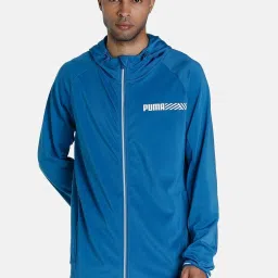 Puma Blue Regular Fit Hooded Jacket image 1