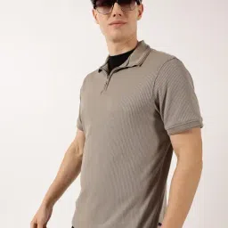 Thomas Scott Grey Regular Fit Self Polo T-Shirt image 3