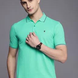 Louis Philippe Sport Polo Collar Pure Cotton Slim Fit T-shirt-picture-48