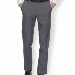 Van Heusen Grey Slim Fit Texture Trousers-picture-41