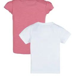Plum Tree Kids Pink & White Embellished T-Shirt (Pack Of 2) image 2