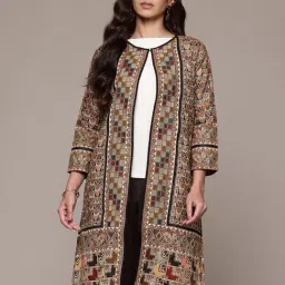 Aarke Ritu Kumar Multicolor Geometric Print Coat-picture-29