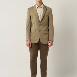 AD By Arvind Textured Tailored-Fit Notched Lapel Single-Breasted Blazer-picture-6