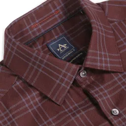 Arrow Brown Cotton Slim Fit Checks Shirts image 4