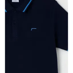 Fame Forever by Lifestyle Navy Solid Polo T-Shirt image 3
