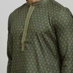 Arihant Rai Sinha Men Printed Mandarin Collar Regular Kurta Set image 5