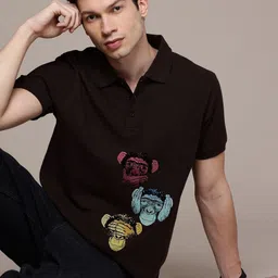 Moda Rapido Men Graphic Printed Polo Collar Cotton T-shirt-picture-34