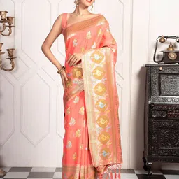 MIMOSA Ethnic Motifs Woven Design Zari Kanjeevaram Saree-picture-11