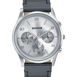 Sonata Men Embellished Dial & Leather Straps Analogue Watch 77140SL02-picture-22