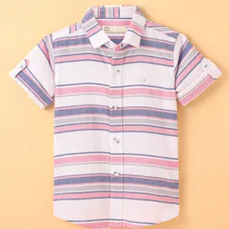 Jash Kids Half Sleeves Shirt Striped - Pink-picture-14