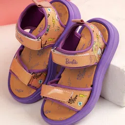 Kidsville Mattel Featuring Barbie Printed  Sandals - Peach-picture-12