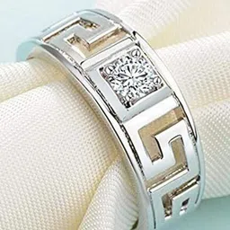 Lila Men Sterling Silver AD Stone-studded Adjustable Ring-picture-15