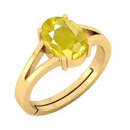 VISHVMA Gold-Plated 4.00 Ratti to 4.50 Ratti Sapphire Pukhraj Gemstone-Studded Finger Ring-picture-41