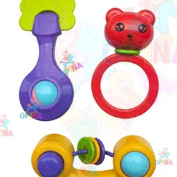 OPINA Baby Rattle Set Pack of 3 - Multicolor image 2