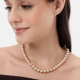 ORANGENYSHA Gold-Plated Pearls Beaded Statement Necklace-picture-23