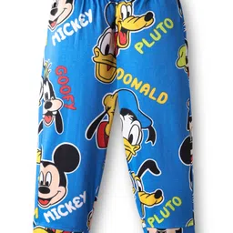 Babyhug Disney Single Jersey Knit Full Sleeves Co-ords Night Suit With Mickey & Friends Print - Blue image 5