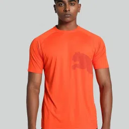 Puma Red Regular Fit Printed Sports T-Shirt image 1