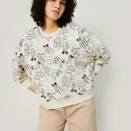 Ginger by Lifestyle White Cotton Printed Sweatshirt image 1