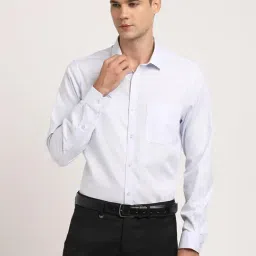 Turtle Light Blue Cotton Slim Fit Dobby Shirt-picture-19