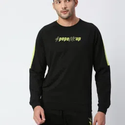 Pepe Jeans Black Slim Fit Printed Sweatshirt image 1