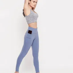 Clovia Blue High Rise Tights image 5