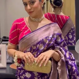 FINFOL Ethnic Motifs Zari Saree With Blouse Piece image 2