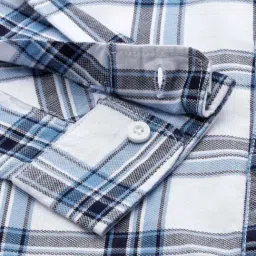 Allen Solly Kids White Checks Slim Fit Shirt image 5