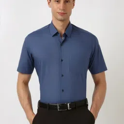 Peter England Blue Regular Fit Shirt image 1