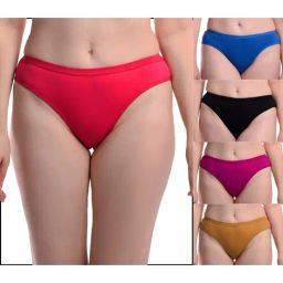 AROUSY Blue & Black Cotton Bikini Panties - Pack Of 5-picture-21