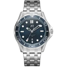 Kenneth Scott Men's Analog Blue Dial Watch - K22009-SBSN image 1