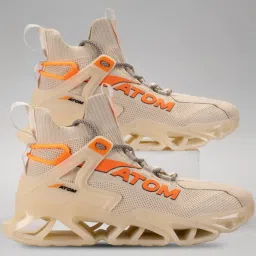 Atom Men's Hollow Man Beige Running Shoes image 1