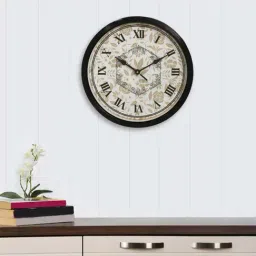 eCraftIndia Designer Round Analog Black Wall Clock-picture-22