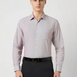 Van Heusen Purple Cotton Regular Fit Striped Shirt image 1