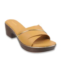Mochi Women's Tan Casual Sandals image 1