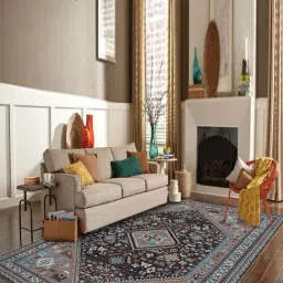 DDECOR Live beautiful Patina Brown & Grey Polypropylene Medium Rug - Set of 1-image-94