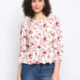 Latin Quarters White & Pink Printed Top-picture-29