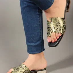 Denill Women Printed Open Toe Flats image 4
