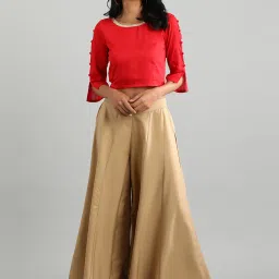 Aurelia Golden Mid Rise Palazzos image 5