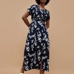 Fame Forever by Lifestyle Blue Printed A-Line Dress image 1