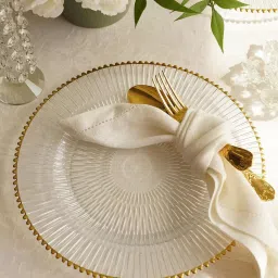 Pure Home and Living Transparent Glass Textured Dinner Plates image 1