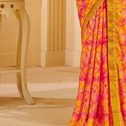 Anouk Rustic Floral Zari Poly Chiffon Sungudi Saree image 2