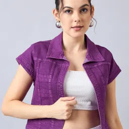 Style Quotient Purple Cotton Shrug image 1