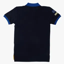 Gini & Jony Kids Palm Tree Navy Solid Polo T-Shirt image 2