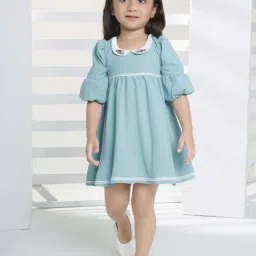 Peppermint Kids Sea Green Polyester Regular Fit 1 Dress-picture-48