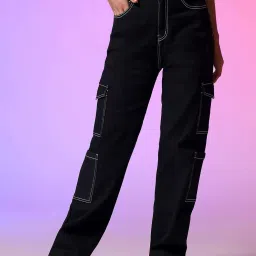 Kotty Black High Rise Wide Leg Jeans image 1