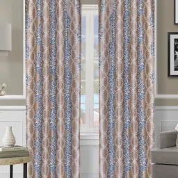 Romee Beige Polyester Printed Curtains and Sheers image 1